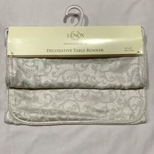 Lenox Opal Innocence Table Runner with Rope Trim